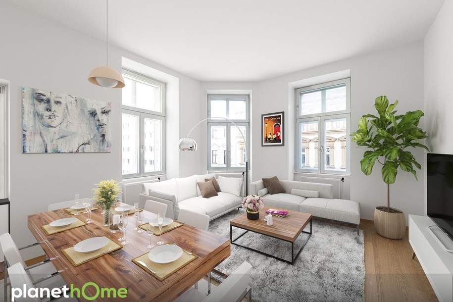 Exklusive Altbauwohnung in einem prachtvollen Eckhaus in der Hofmühlgasse, Wohnung-kauf, 493.000,€, 1060 Wien 6., Mariahilf