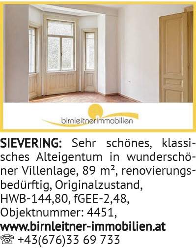 Sehr schönes, klassisches Alteigentum in wunderschöner Villenlage, 89 m², renovierungsbedürftig