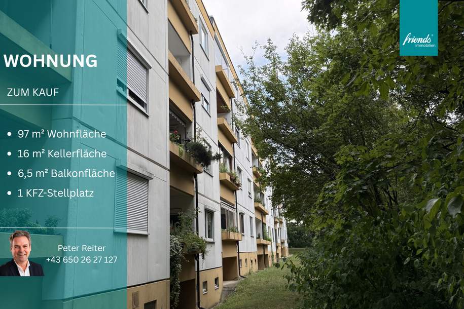 3 Zimmer + Balkon + Parkplatz, Wohnung-kauf, 255.000,€, 2344 Mödling