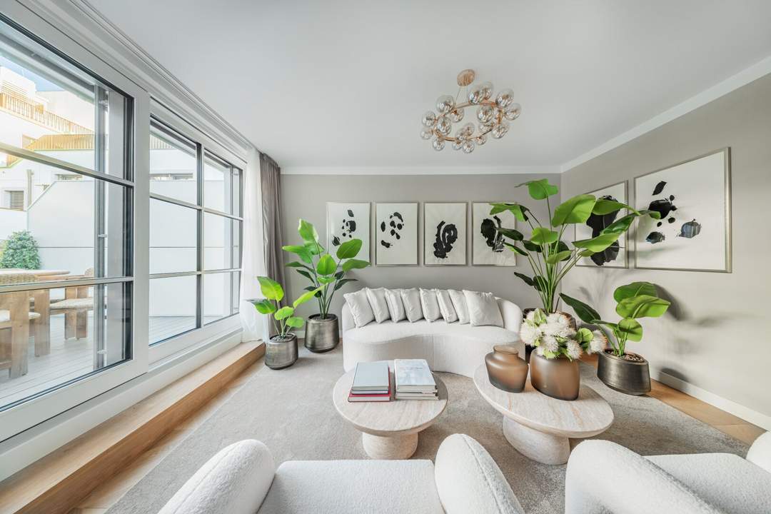 THE FUSION! Klimatisierter 3-Zimmer-Erstbezug mit exklusiver Designer-Ausstattung und hofseitiger Freifläche