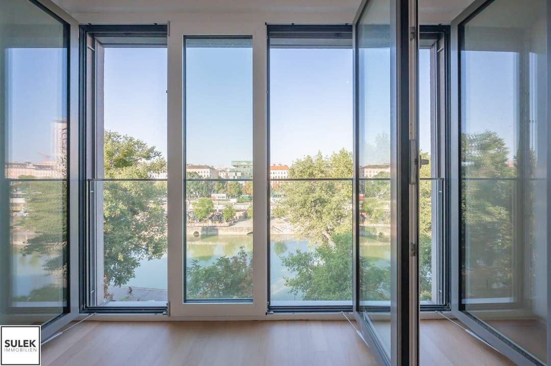 Wohnen im Karmeliterviertel: ab 1.5. helle moderne 3 Zimmerwohnung mit traumhaften Blick über den Donaukanal
