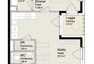 ** ab 1.1.26: hofseitige helle 2 Zimmer-Neubauwohnung mit Loggia ~ Top Lage ~ Zieglergasse **