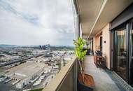 Penthouse im 34. OG mit Terrasse I 360° Wienblick I Designküche I TG Platz mit E-Ladestation
