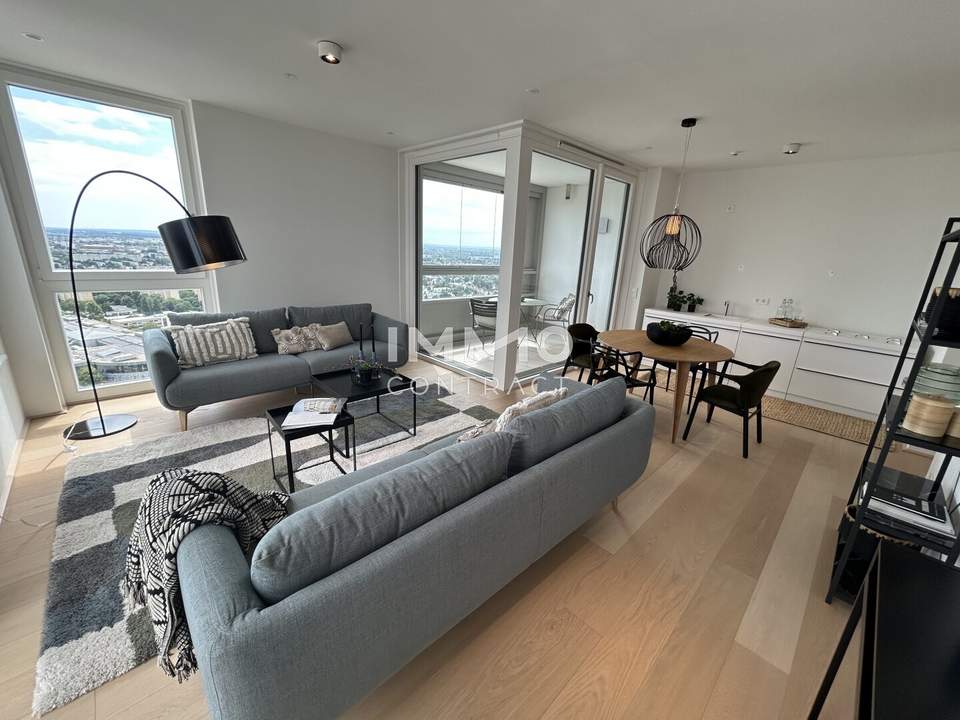 Exklusives Wohnen mit Weitblick! Pool am Dach, Fitness und Sauna inklusive! 3 Zimmer Erstbezug!