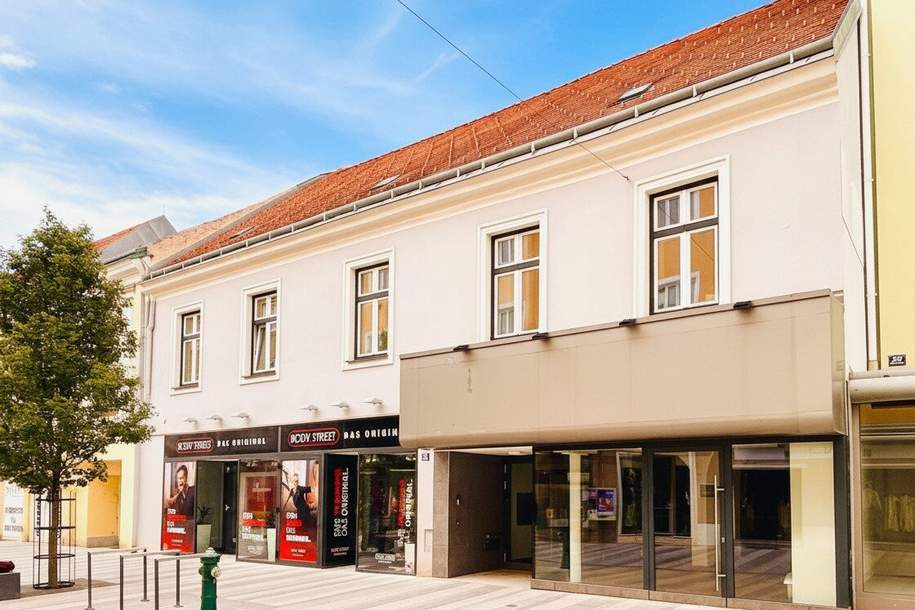 Wunderschöne Geschäftsfläche nächst Hauptplatz | Zwei Eingänge | Zahlreiche Gestaltungsmöglichkeiten, Gewerbeobjekt-miete, 2.160,60,€, 2700 Wiener Neustadt(Stadt)