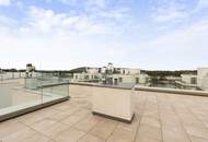 Meisterstück moderner Architektur: Penthouse mit 230m2 Terrasse & Wasserblick