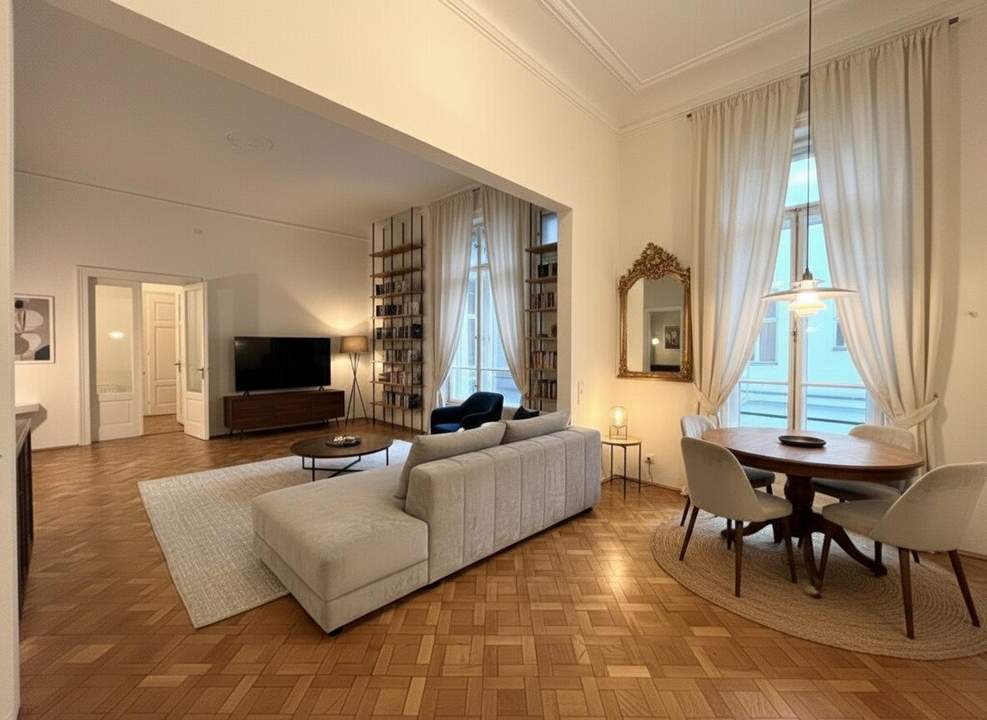1030! Stilvoller Altbau-Traum: 4 Zimmer &amp; 2 Bäder, Loggia und Balkon in Toplage, Dannebergplatz!