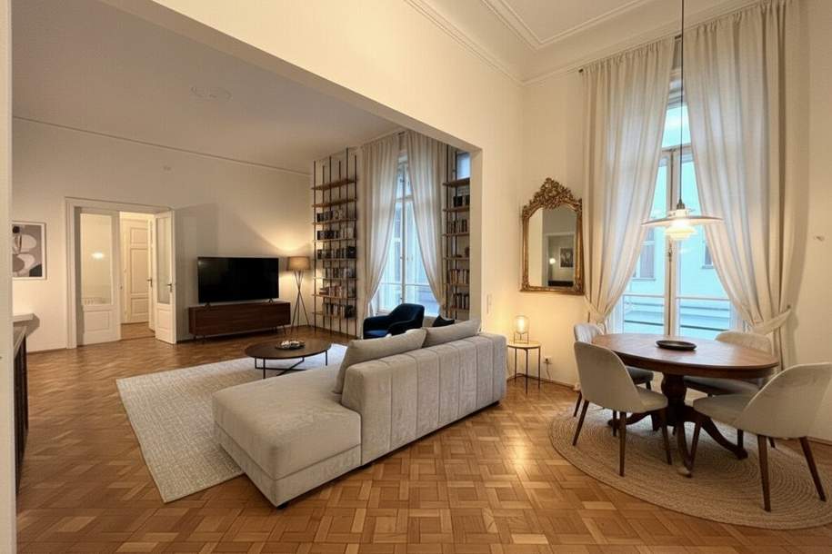 1030! Stilvoller Altbau-Traum: 4 Zimmer &amp; 2 Bäder, Loggia und Balkon in Toplage, Dannebergplatz!, Wohnung-miete, 6.094,89,€, 1030 Wien 3., Landstraße