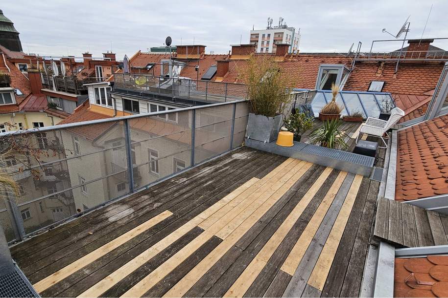 Zentrum: Dachterrasse und Balkon, hell, gemütlich, gepflegt, Lift, Wohnung-miete, 973,62,€, 8010 Graz(Stadt)