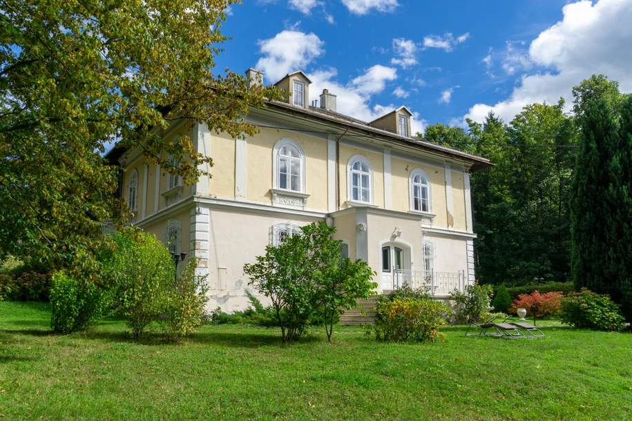 Schlossartige Villa auf über 6.600 m² teilbarem Bauland in einzigartiger Lage Pressbaums, Haus-kauf, 2.980.000,€, 3031 Sankt Pölten(Land)