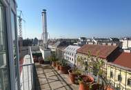 360° Grad Blick über Wien- DG Luxus mit fantastischem Blick über Wien, Stellplatz, klimatisiert, Balkon &amp; Dachterrasse