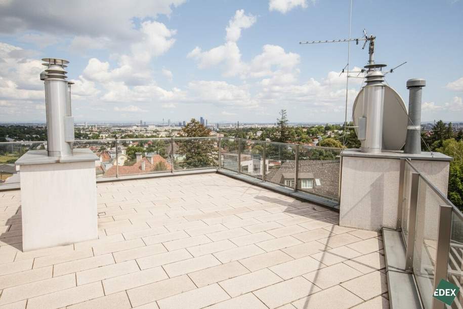 Blick über Wien: Traumhafte 3-Zimmer-Wohnung mit großer Dachterrasse in Ruhelage, Wohnung-miete, 3.799,00,€, 1190 Wien 19., Döbling