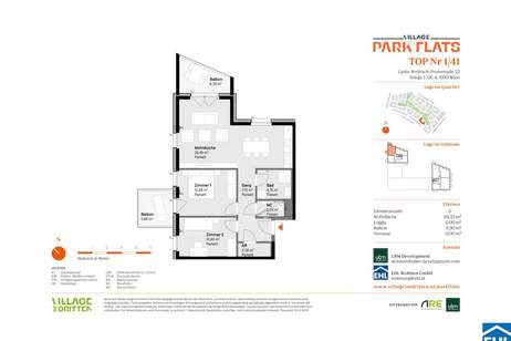 Attraktives Investment im 3. Bezirk: PARK FLATS für Anleger, Wohnung-kauf, 180.000,€, 1030 Wien 3., Landstraße