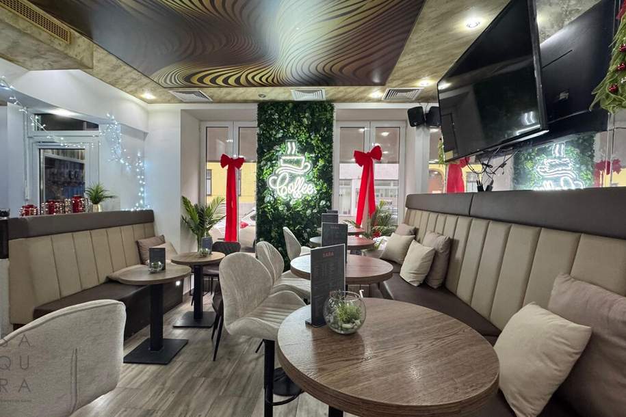 Branchenfrei - Voll ausgestattetes Café – sofort betriebsbereit, Gewerbeobjekt-legalform.pacht, 1.299,99,€, 1160 Wien 16., Ottakring