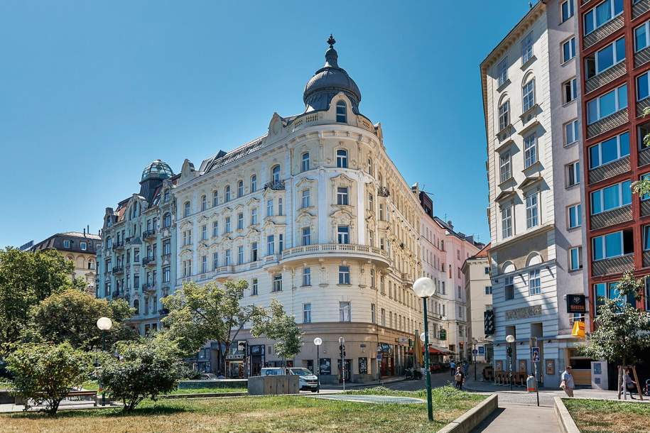 Traumhaftes Altbaubüro mit Gewölbedecke und Blick über die Donau! Büroliegenschaft bei U1/U4 Schwedenplatz, Gewerbeobjekt-miete, 3.394,91,€, 1010 Wien 1., Innere Stadt