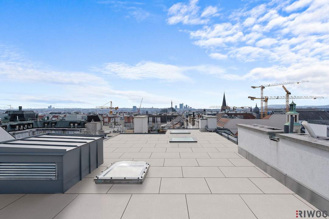 Dachterrassenwohnung mit Traumausblick | 72m² Terrassenfläche | 2 Minuten zur Mariahilferstr. | 2 Minuten zur U6 und U3