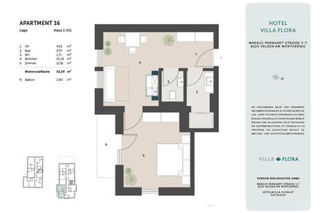 Renditeobjekt mit 5% * - Modernes 2-Zimmer Apartment! Ruhige Lage - Zentrumnähe! Provisionsfrei!, Wohnung-kauf, 227.036,€, 9220 Villach Land