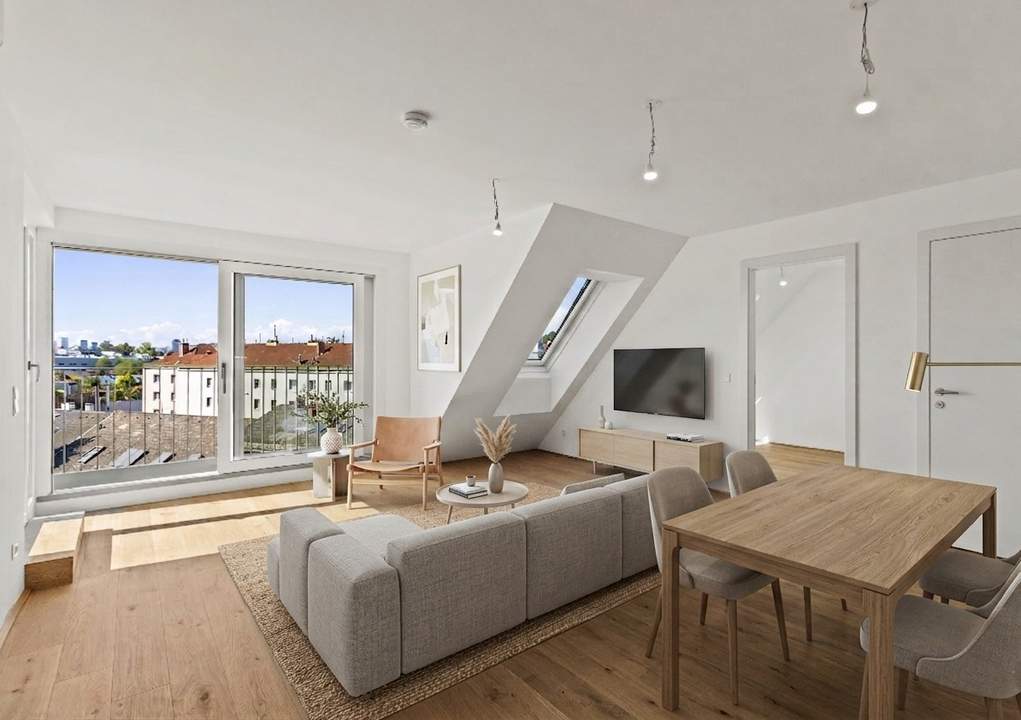 OBEN ZUHAUSE sein ++ Dachgeschossjuwel im Projekt KARL74