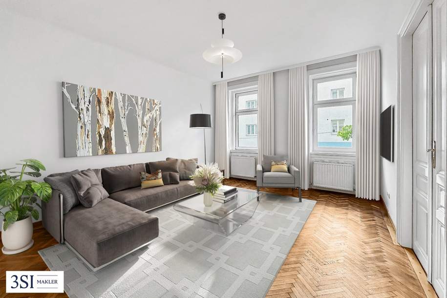 Helle 3 Zimmer Stilaltbauwohnung mit kleinem Balkon, Wohnung-kauf, 647.000,€, 1090 Wien 9., Alsergrund