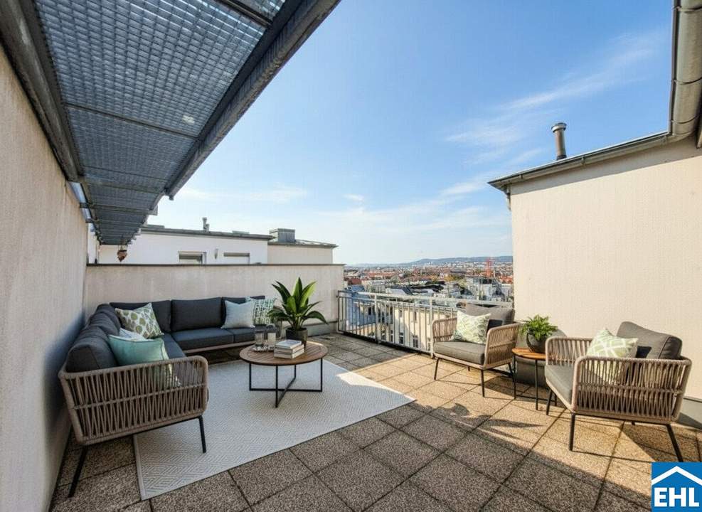 UNBEFRISTET! Großzügige 2,5-Zimmer-Wohnung mit 34m² Dachterrasse in 1050 Wien – Ihr neues Zuhause wartet!
