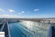 20. Etage | 3 Zimmer Erstbezug | 19 m² Loggia | Pool, Fitness & Spa