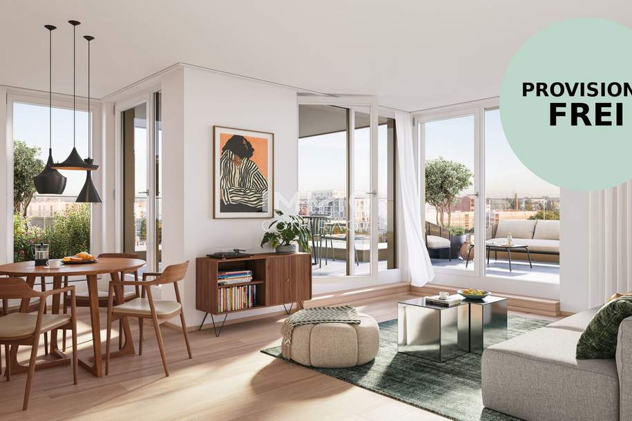 Grünruhelage! 4 lichtdurchflutete Zimmer mit tollem Balkon in nachhaltigem Neubau. Provisionsfrei, Wohnung-kauf, 268.770,€, 1230 Wien 23., Liesing