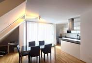 VOLLMÖBLIERTE DG-Wohnung mit westseitiger Terrasse ++ Eine Ebene ++ AB AUGUST!!