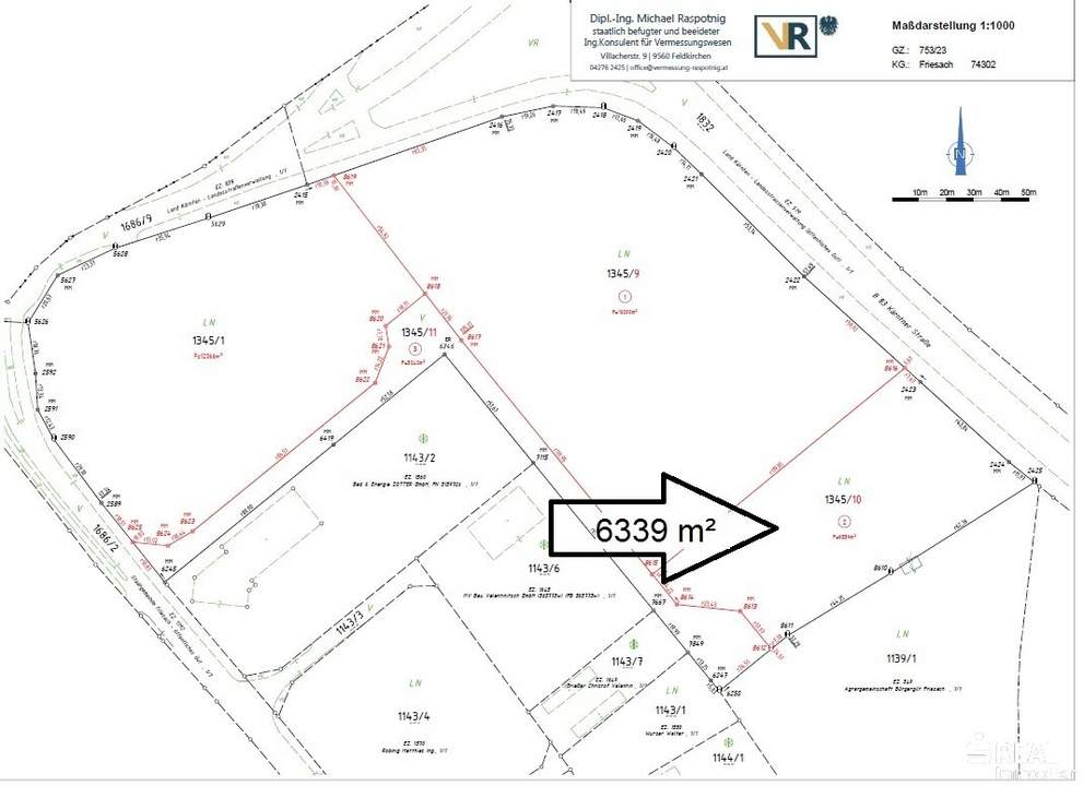 Großartige Gewerbefläche (Bauland-Gewerbegebiet) mit 6339 m² an der B 317 in Friesach zu verkaufen!