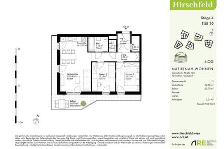 Wirklich günstig! Hirschfeld: 4. Stock - Erstbezug und provisionsfrei, Wohnung-kauf, 270.000,€, 1210 Wien 22., Donaustadt