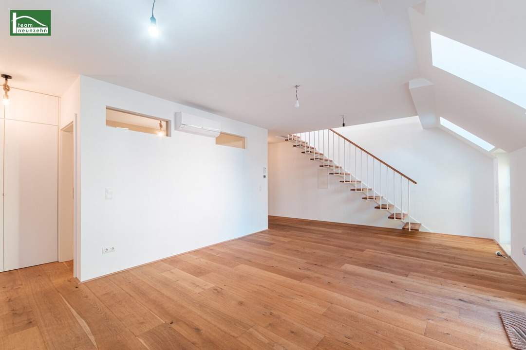Maisonette mit Flair: Hochwertige Wohnung mit großzügiger Freiflächen! Einbauküche und Klimaanlage inklusive!