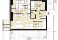 2-Zimmer-Neubauwohnung inkl. Komplettküche, Terrassen-Außenfläche und Kellerabteil / HS17 Top A-29