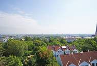 Penthouse-Wohnung | 131 m² Wfl. | 80 m² Dachterrasse mit 270°-Ausblick | PKW-Stellplatz | riesiger Gemeinschaftsgarten | im Zentrum
