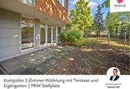 Kompakte 2-Zimmer-Wohnung mit Terrasse und Eigengarten | PKW Stellplatz