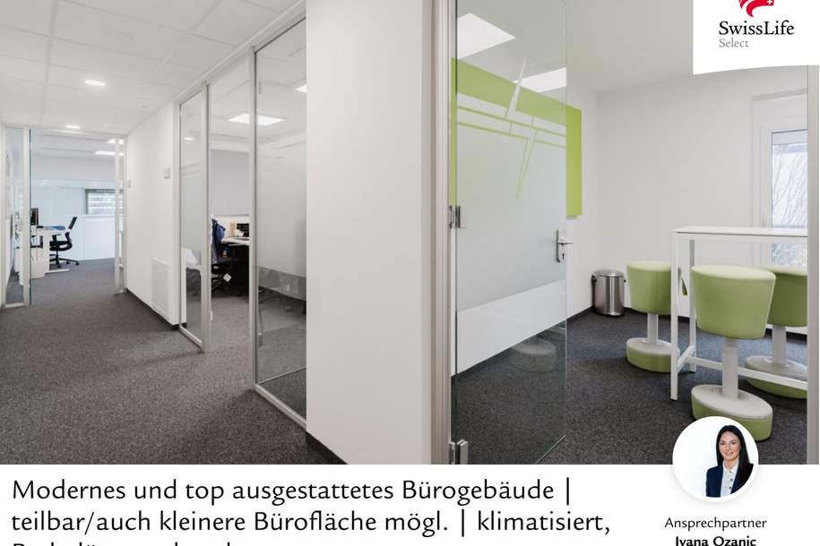 Modernes und top ausgestattetes Bürogebäude | teilbar/auch kleinere Bürofläche mögl. | klimatisiert, Parkplätze vorhanden, Gewerbeobjekt-miete, 12,50,€, 4655 Gmunden