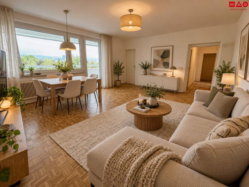 Sehr einladende, großzügige 2-Raum-Wohnung mit Loggia! Im Stadtteil Niedernhart/Spallerhof direkt neben dem Vital- und Einkaufszentrum Muldenstraße!