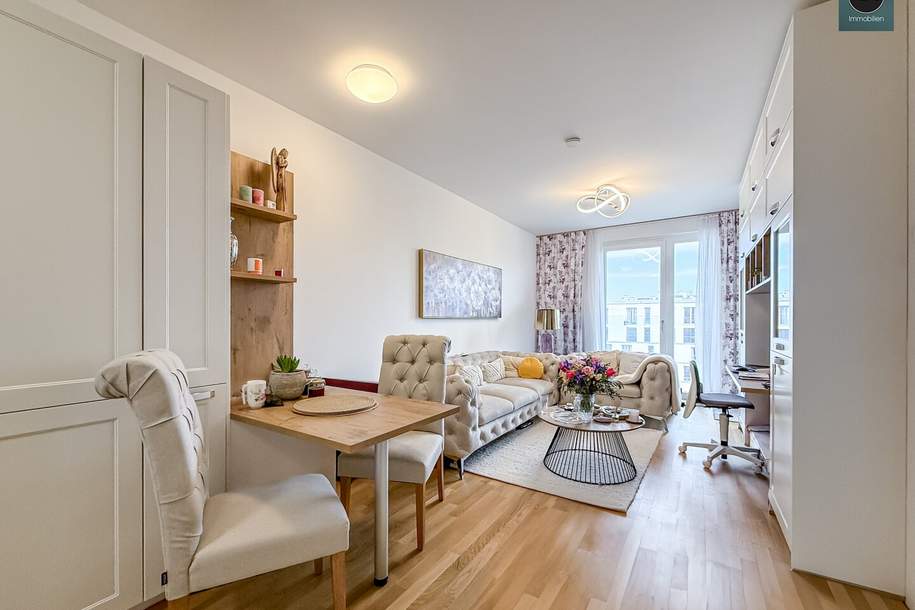 Grünareal „Freie Mitte“ - Wunderschönes Apartment mit Balkon samt Panoramablick im trendigen Nordbahnviertel!, Wohnung-kauf, 399.000,€, 1020 Wien 2., Leopoldstadt