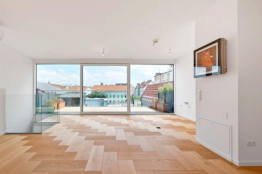 Helle DG-Maisonette mit großer Terrasse beim Naschmarkt mit Garagenplatz im Haus!, Wohnung-kauf, 1.420.000,€, 1040 Wien 4., Wieden