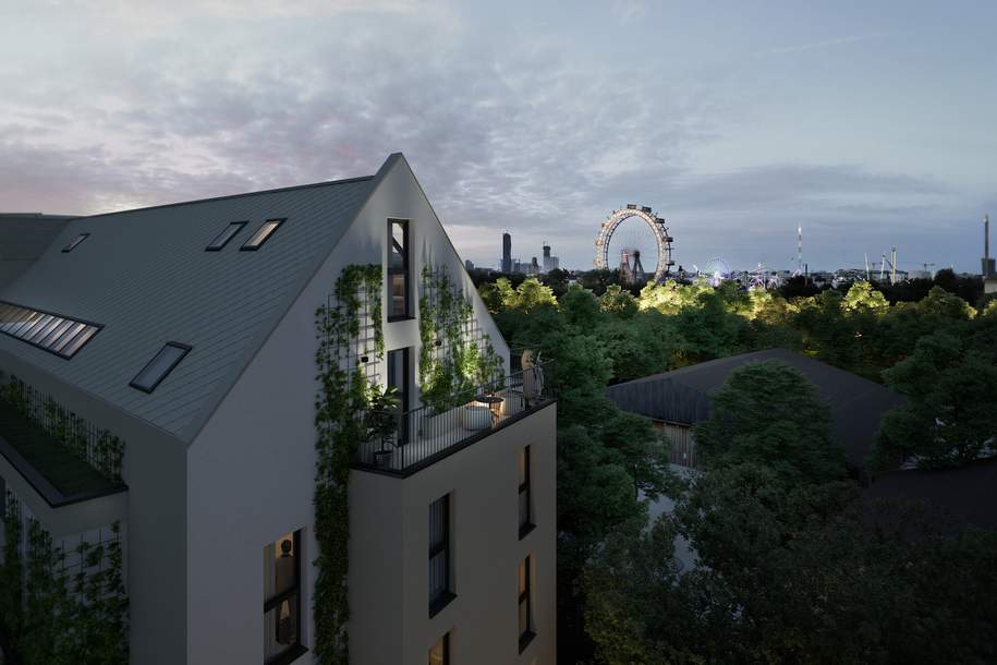 Traumhafte Dachgeschosswohnung | 2 Zimmer | wunderbarem Blick auf das Riesenrad - JOSEPHINE -, Wohnung-kauf, 614.750,€, 1020 Wien 2., Leopoldstadt