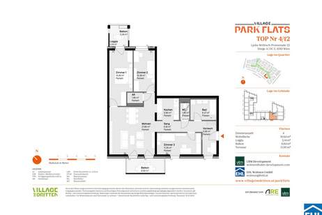 Anlage mit Potenzial: Modernes Wohnen in den PARK FLATS im 3. Bezirk, Wohnung-kauf, 180.000,€, 1030 Wien 3., Landstraße