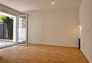 Gartenwohnung - ERSTBEZUG I ca. 33m² Außenfläche I Maßküche I Tiefgarage I Donau-Nähe I Fußbodenheizung I Fernwärme I