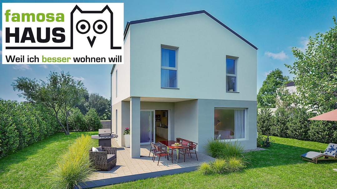 Vollunterkellertes Einfamilienhaus, ziegelmassiv, mit ca. 173m² Nutzfläche, 28m² Terrasse, Eigengrund und 2 Parkplätze