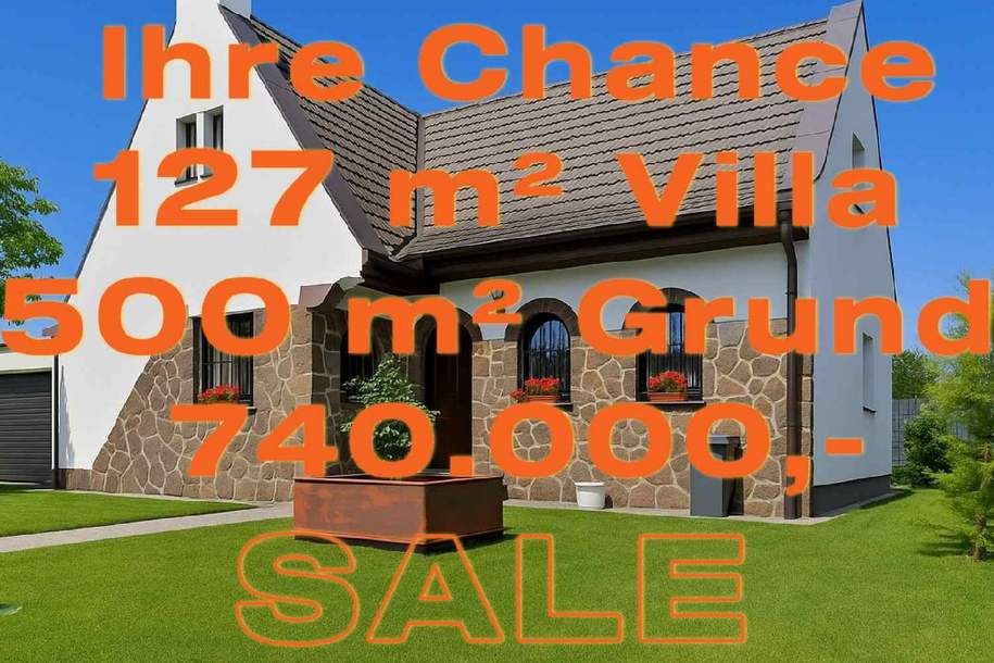 IHRE CHANCE: MODERNE EFH-VILLA +500 m² EIGENGRUND + GARTEN &amp; TERRASSE +U2 U-BAHN NÄHE +FLUGZEUGFREI, Haus-kauf, 740.000,€, 1220 Wien 22., Donaustadt