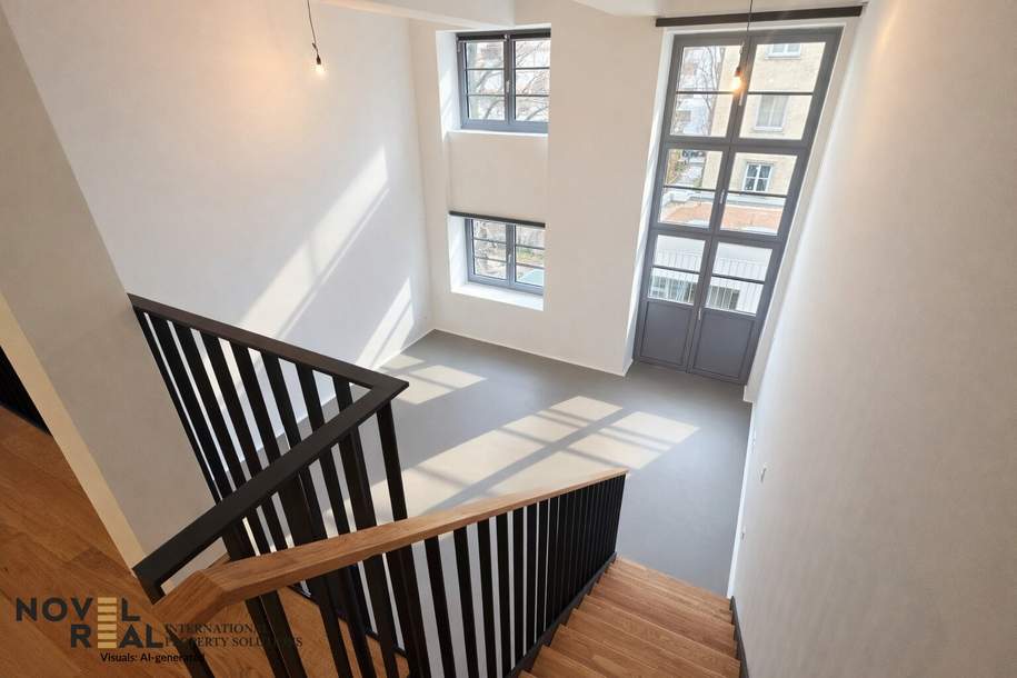 Zeitlose Architektur neu interpretiert: Exklusive Maisonetten im revitalisierten Wahrzeichen Floridsdorfs, Wohnung-kauf, 629.500,€, 1210 Wien 21., Floridsdorf