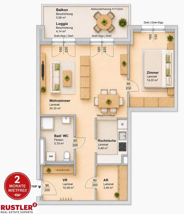 2 MONATE MIETFREI | Wohnstart leicht gemacht