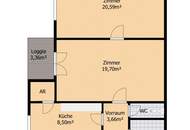 2 Zimmer Wohnung, 63 m² mit Loggia – ideal für Pendler und Flughafenpersonal