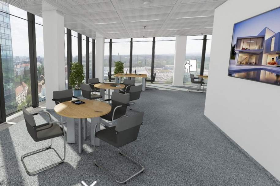 13. Stock im TWIN TOWER - ab sofort!! (inkl. Heizung &amp; Kühlung), Gewerbeobjekt-miete, 8.012,16,€, 1100 Wien 10., Favoriten