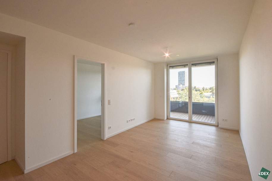 ERSTBEZUG: Traumhafte 2-Zimmer Wohnung mit großem Balkon und Fernblick | GRÜNBLICK |, Wohnung-miete, 1.949,00,€, 1020 Wien 2., Leopoldstadt