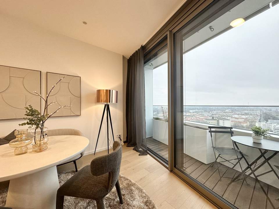 NEU! Möbliert DANUBEFLATS - Doorman, Gym, Pool, div. Lounges UND den schönsten Ausblick auf Stephansdom, Prater & Neue Donau