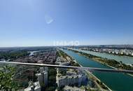 TOP-möbliertes Apartment mit Rundumblick &amp; Goodies (Gym, Pool, Spa, Lounges, Doorman): Neubau-Erstbezug Neue Donau