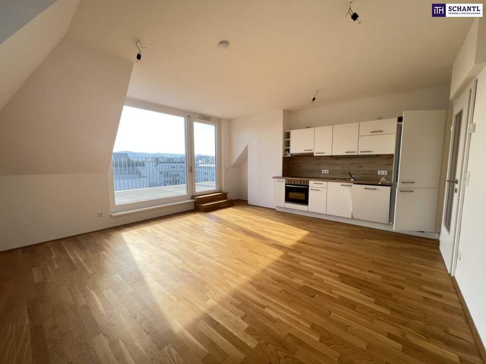 3-ZIMMER DACHGESCHOSSHIT MIT TERRASE UND WEITBLICK! - inkl. Küche, Parkettboden, uvm. - *Garagenanmietung möglich*